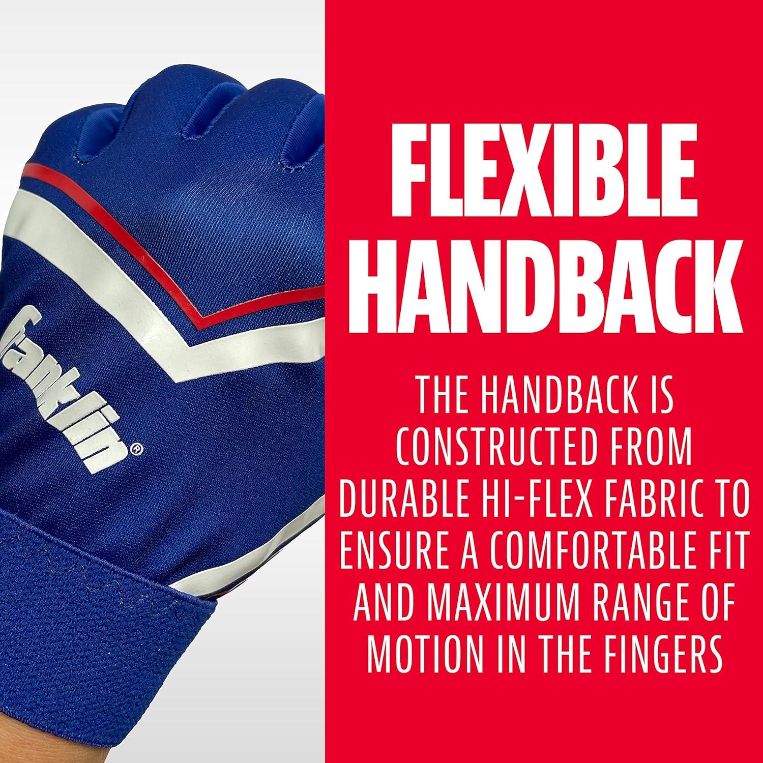 image:imageFranklin Sports Youth Football Receiver Gloves Shoktak Youth Gloves Kids Football High GripBlue