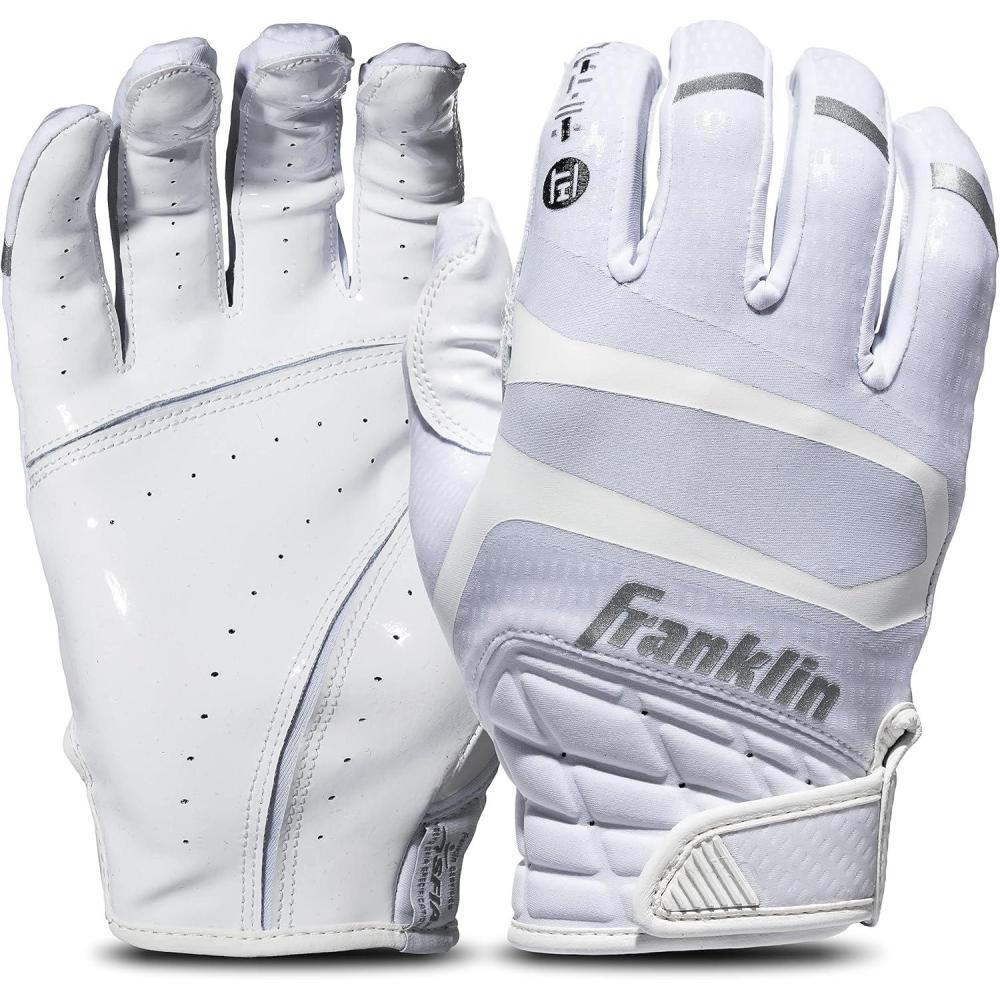 image:imageFranklin Sports Football Receiver Gloves Adult and Youth Football Receiver Gloves ExtraGrip Premium Football Gloves for All Ages HiTack SFIA ApprovedWhite
