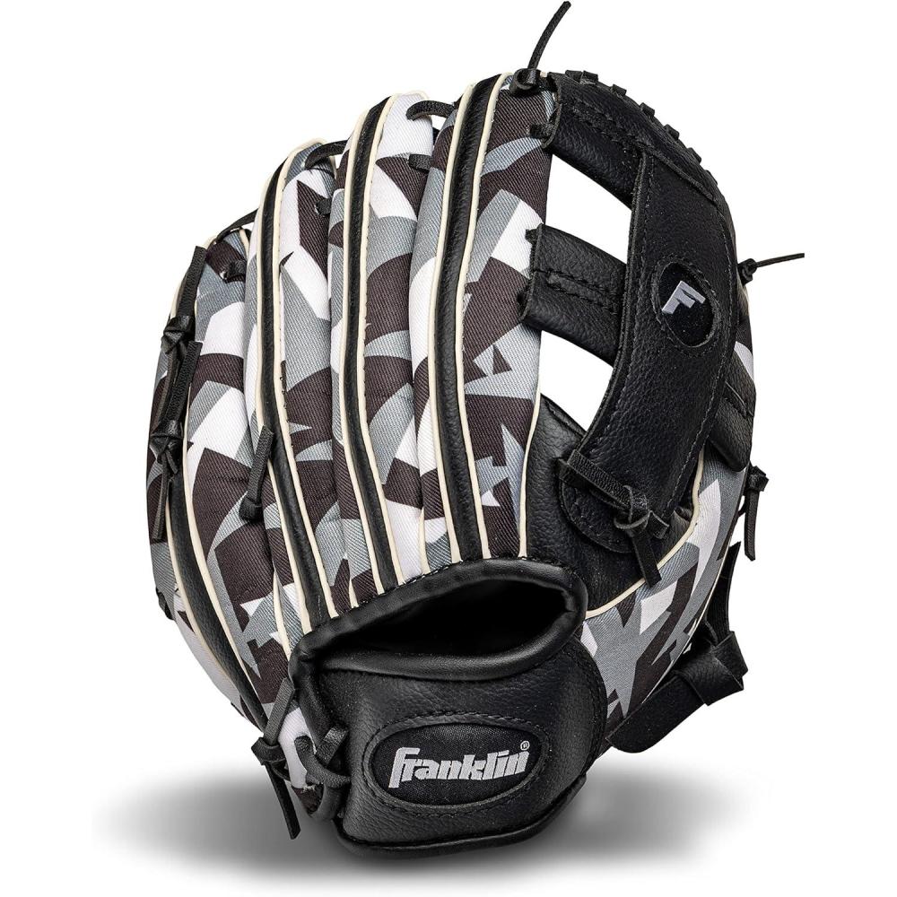 image:imageFranklin Sports KidsBaseball Gloves  RTP Childs Tball Glove  Boys  Girls Teeball Mitt Set  Kids  Toddler  Right or Left Hand Throw  95BlackWhite