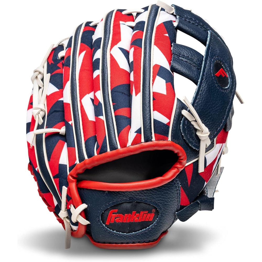 image:imageFranklin Sports KidsBaseball Gloves  RTP Childs Tball Glove  Boys  Girls Teeball Mitt Set  Kids  Toddler  Right or Left Hand Throw  95NavyRed