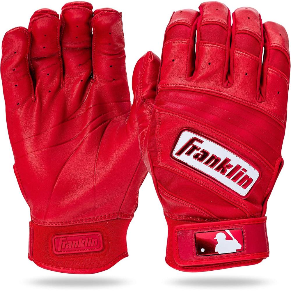 image:imageFranklin Sports MLB Baseball Batting Gloves Natural II Batting Gloves for Baseball Softball Adult Batting Glove PairsRed