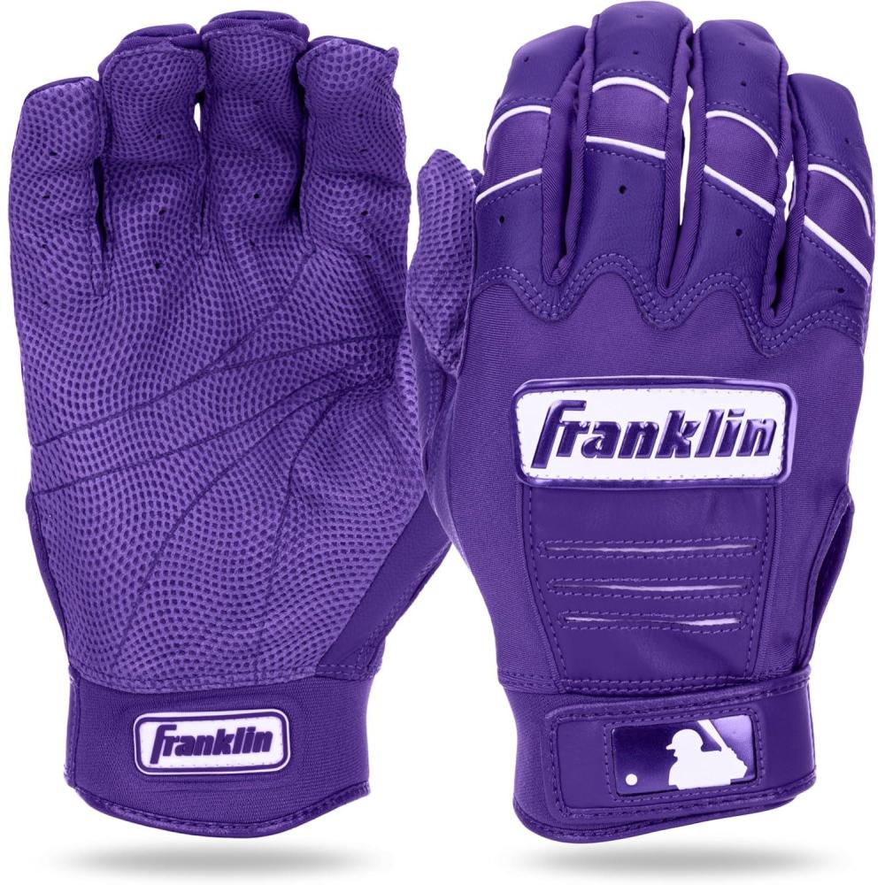 image:imageFranklin Sports MLB Batting Gloves CFX Pro Adult Youth Batting Gloves Pair Baseball Softball Gear Purple Highlight Youth Small