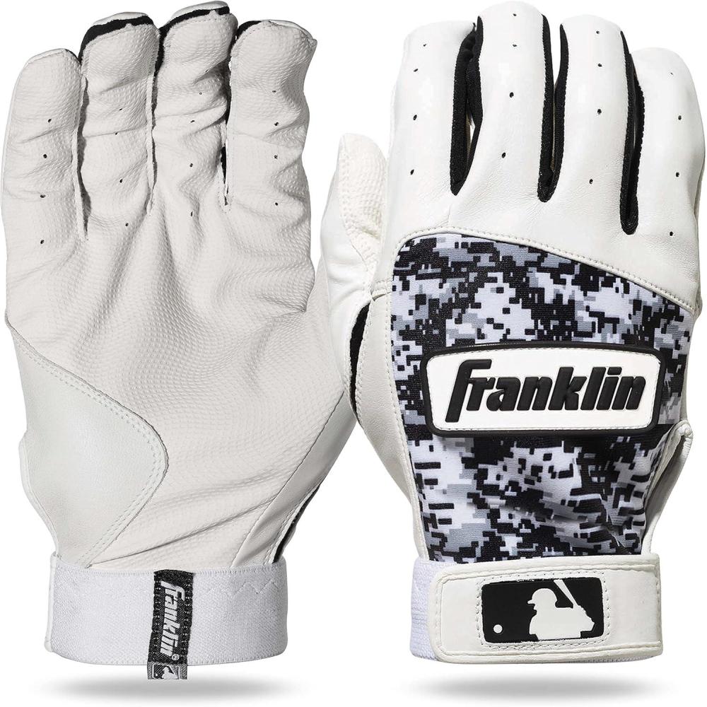 image:imageFranklin Sports MLB Digitek Baseball Batting Gloves  AdultGrayWhiteBlack
