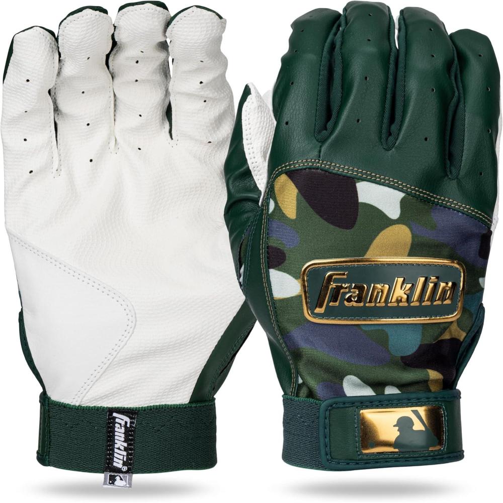 image:imageFranklin Sports MLB Digitek Baseball Batting Gloves  AdultWhiteForest Green