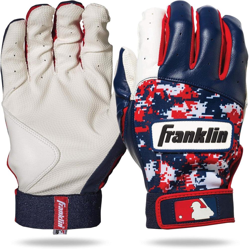 image:imageFranklin Sports MLB Digitek Baseball Batting Gloves  AdultWhiteRedNavy
