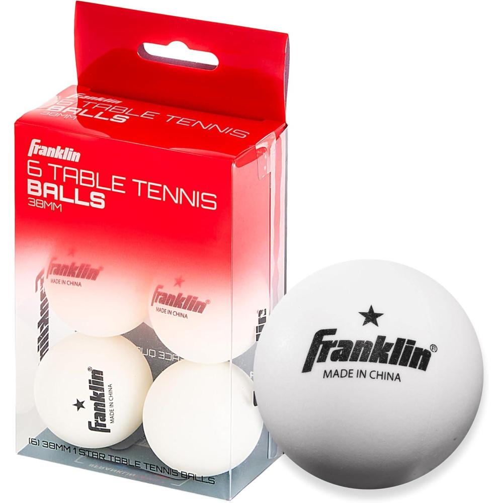 image:imageFranklin Sports Ping Pong Balls White Table Tennis Balls 38mm Official Weight Size One Star Professional Quality 6 Pack White38 mm