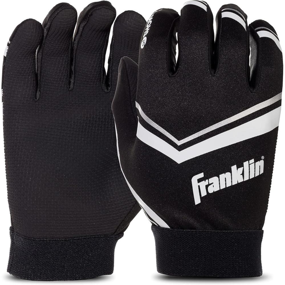 image:imageFranklin Sports Youth Football Receiver Gloves Shoktak Youth Gloves Kids Football High GripBlack
