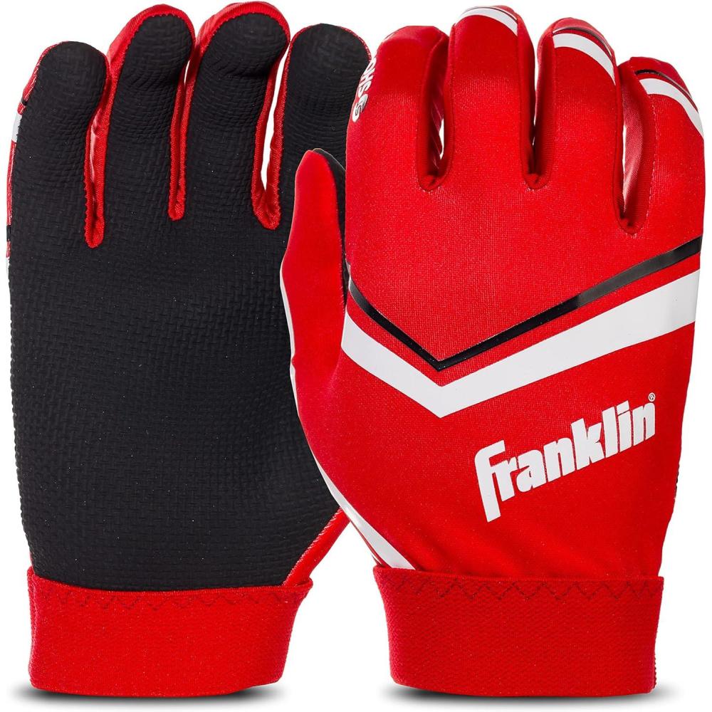 image:imageFranklin Sports Youth Football Receiver Gloves Shoktak Youth Gloves Kids Football High GripRed