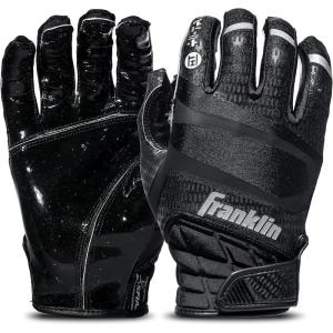Franklin Sports Football Receiver Gloves – Adult and Youth Football Receiver Gloves – Extra-Grip Premium Football Gloves for All Ages – Hi-Tack – SFIA Approved(Black)