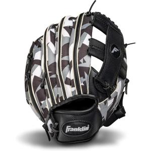 Franklin Sports Kids-Baseball Gloves – RTP Child’s Tball Glove – Boys + Girls Teeball Mitt Set – Kids + Toddler – Right or Left Hand Throw – 9.5″(Black/White)