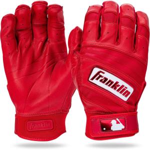 Franklin Sports MLB Baseball Batting Gloves – Natural II Batting Gloves for Baseball + Softball – Adult Batting Glove Pairs(Red)