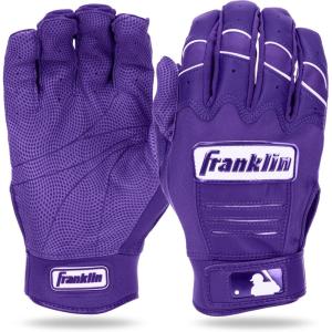 Franklin Sports MLB Batting Gloves – CFX Pro Adult + Youth Batting Gloves Pair – Baseball + Softball Gear – Purple Highlight – Youth Small