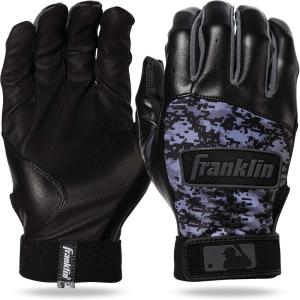 Franklin Sports MLB Digitek Baseball Batting Gloves – Adult(Black/Black)