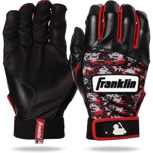 Franklin Sports MLB Digitek Baseball Batting Gloves – Adult(Gray/Red)