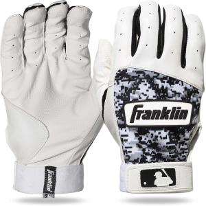Franklin Sports MLB Digitek Baseball Batting Gloves – Adult(Gray/White/Black)