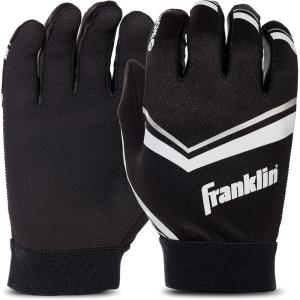 Franklin Sports Youth Football Receiver Gloves – Shoktak Youth Gloves – Kids Football – High Grip(Black)