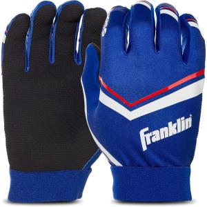 Franklin Sports Youth Football Receiver Gloves – Shoktak Youth Gloves – Kids Football – High Grip(Blue)
