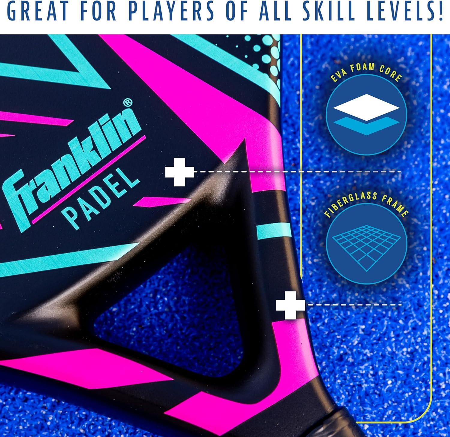 image:imageFranklin Sports Axel Padel Set 2 Fiberglass Padel Rackets with Foam Core Balls amp Carrying Case and Replacement BallsAxel Padel Set