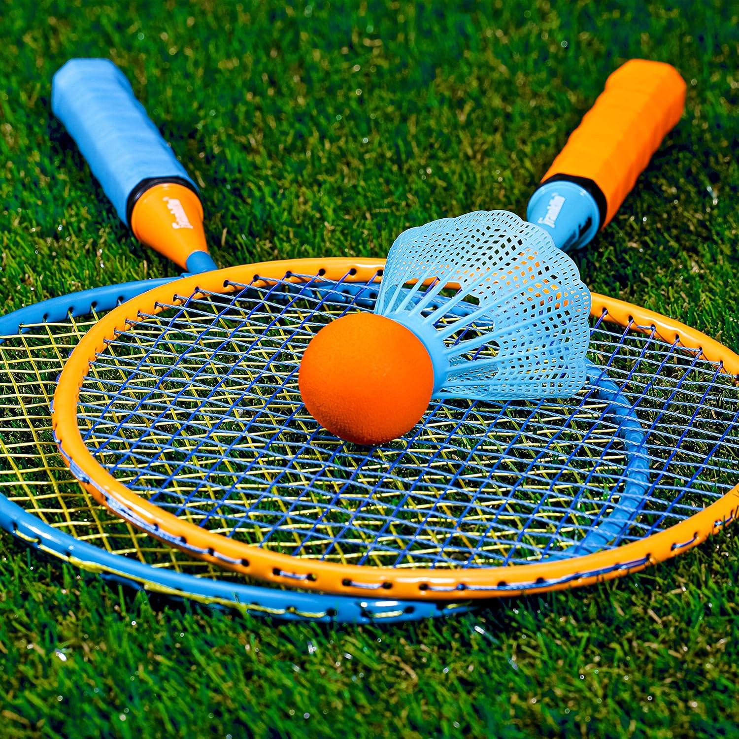 image:imageFranklin Sports Badminton Racket Set Smashminton Oversize 2 Player Backyard Youth Set with Birdies for KidsMulticolor