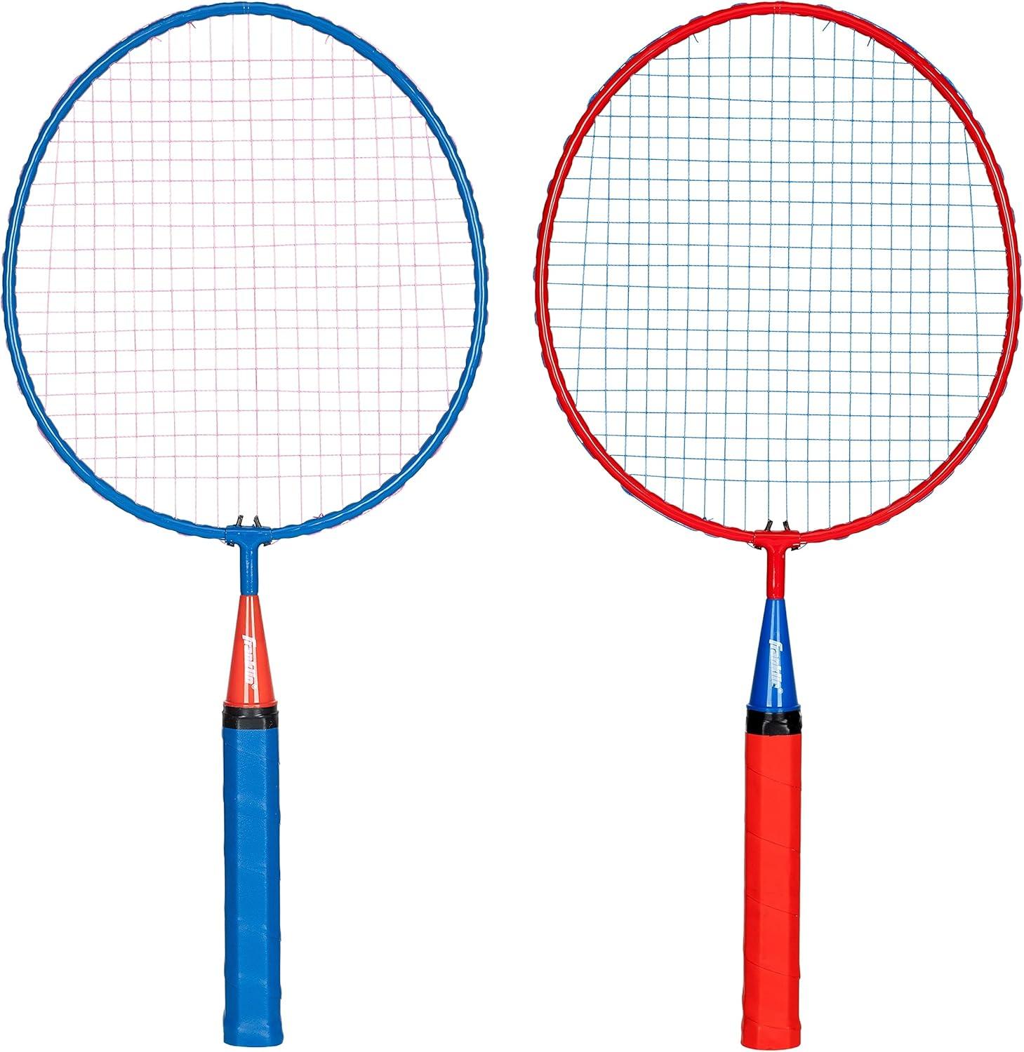 image:imageFranklin Sports Badminton Racket Set Smashminton Oversize 2 Player Backyard Youth Set with Birdies for KidsRed and Blue