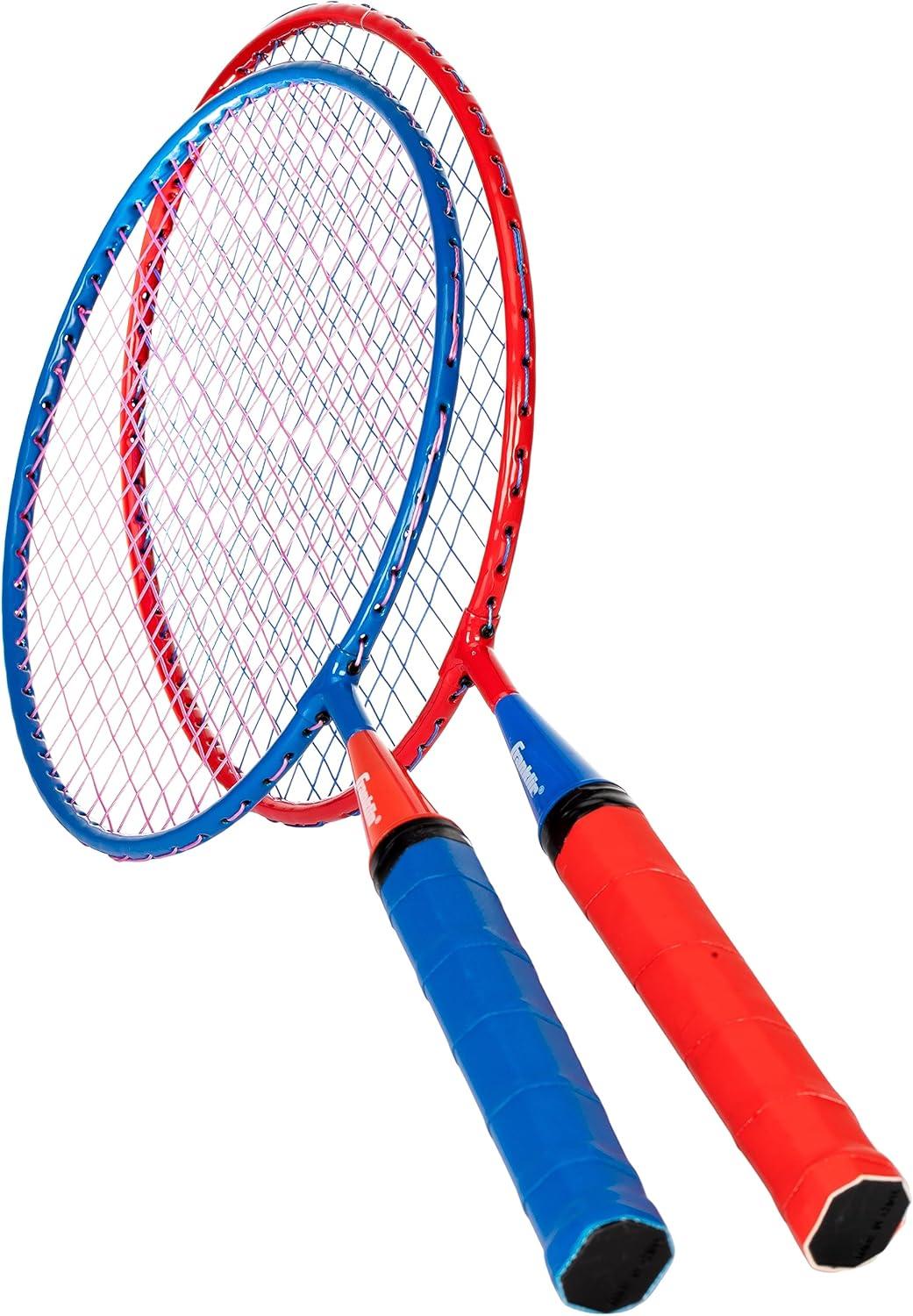 image:imageFranklin Sports Badminton Racket Set Smashminton Oversize 2 Player Backyard Youth Set with Birdies for KidsRed and Blue