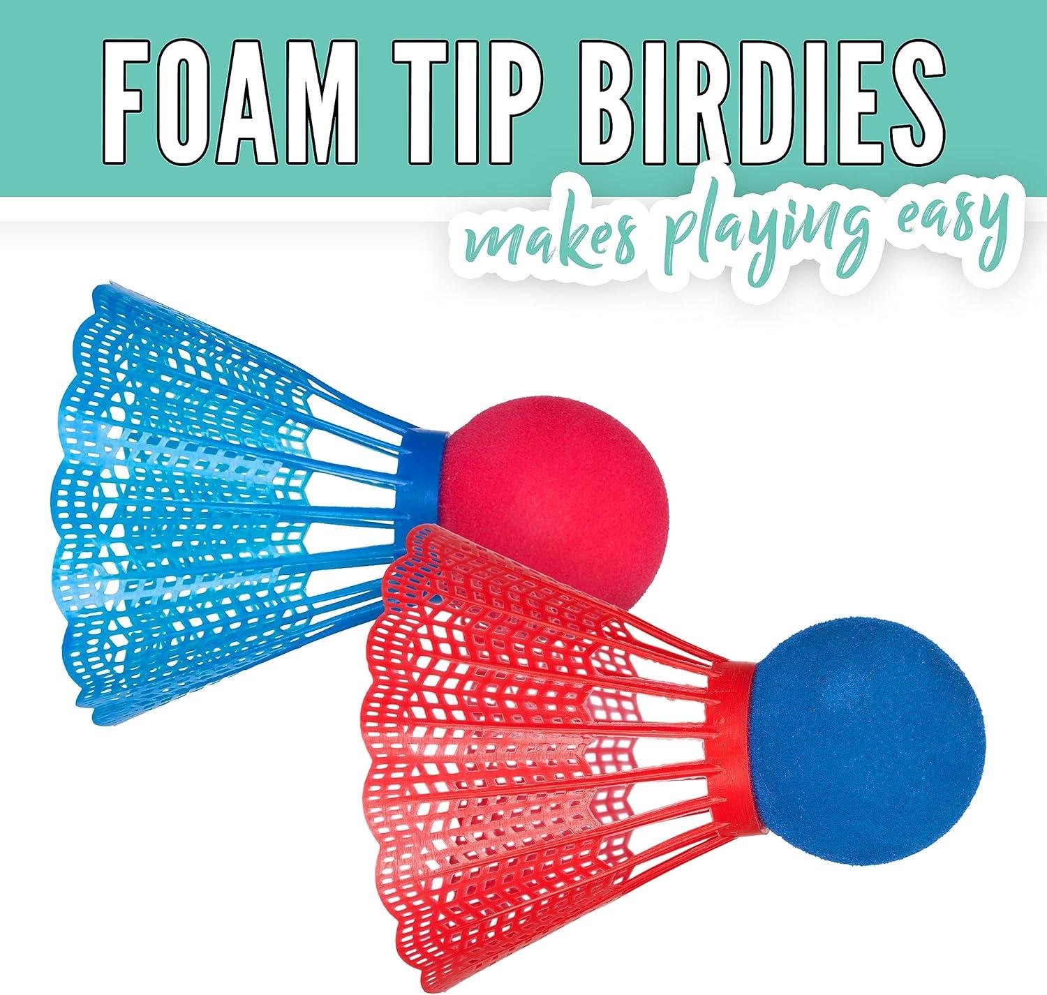 image:imageFranklin Sports Badminton Racket Set Smashminton Oversize 2 Player Backyard Youth Set with Birdies for KidsRed and Blue
