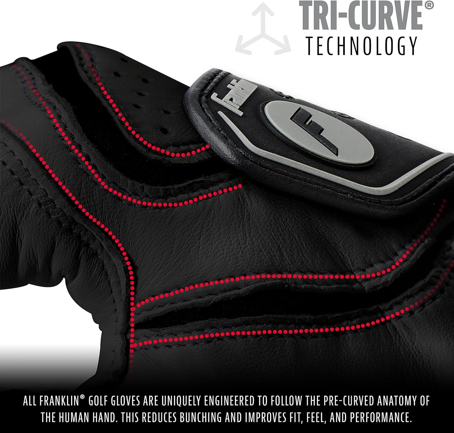image:imageFranklin Sports Golf Glove Pro Golf Gloves Premium Leather Golfing Glove Maximum Grip White BlackBlack