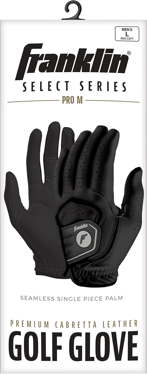image:imageFranklin Sports Golf Glove Pro Golf Gloves Premium Leather Golfing Glove Maximum Grip White BlackBlack