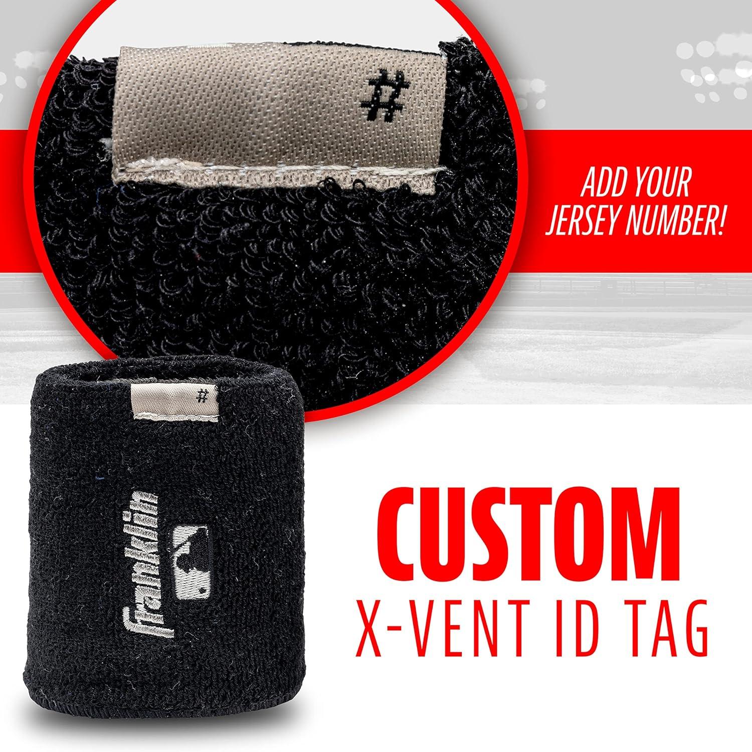 image:imageFranklin Sports MLB Wristbands Xvent Baseball Softball 4 inches Breathable DurableBlack Gray
