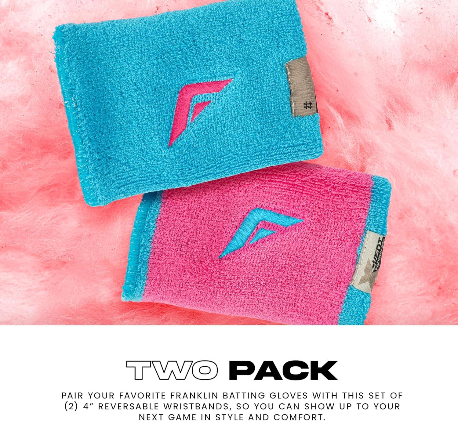 image:imageFranklin Sports MLB Wristbands Xvent Baseball Softball 4 inches Breathable DurableBlue Pink