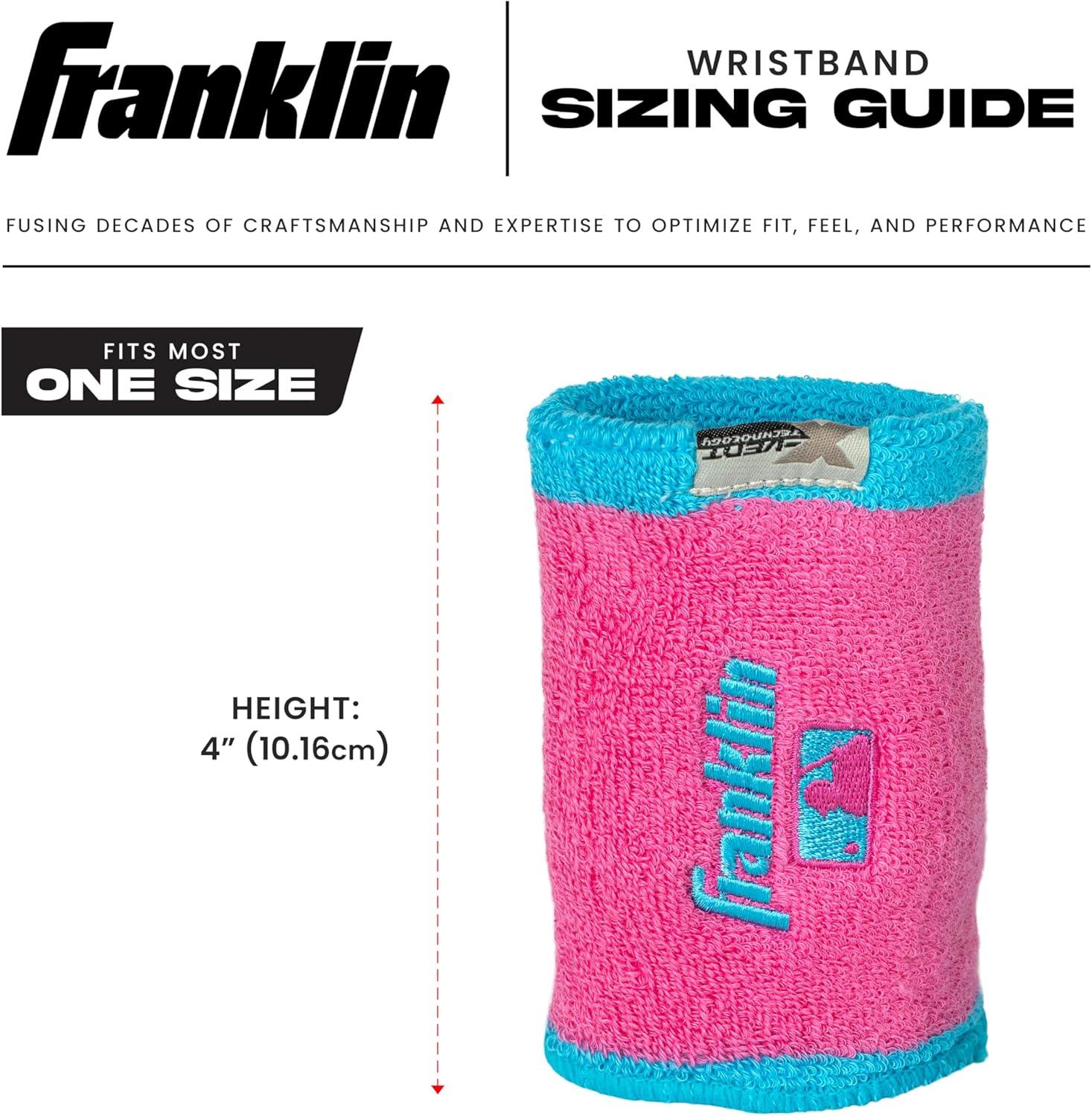 image:imageFranklin Sports MLB Wristbands Xvent Baseball Softball 4 inches Breathable DurableBlue Pink