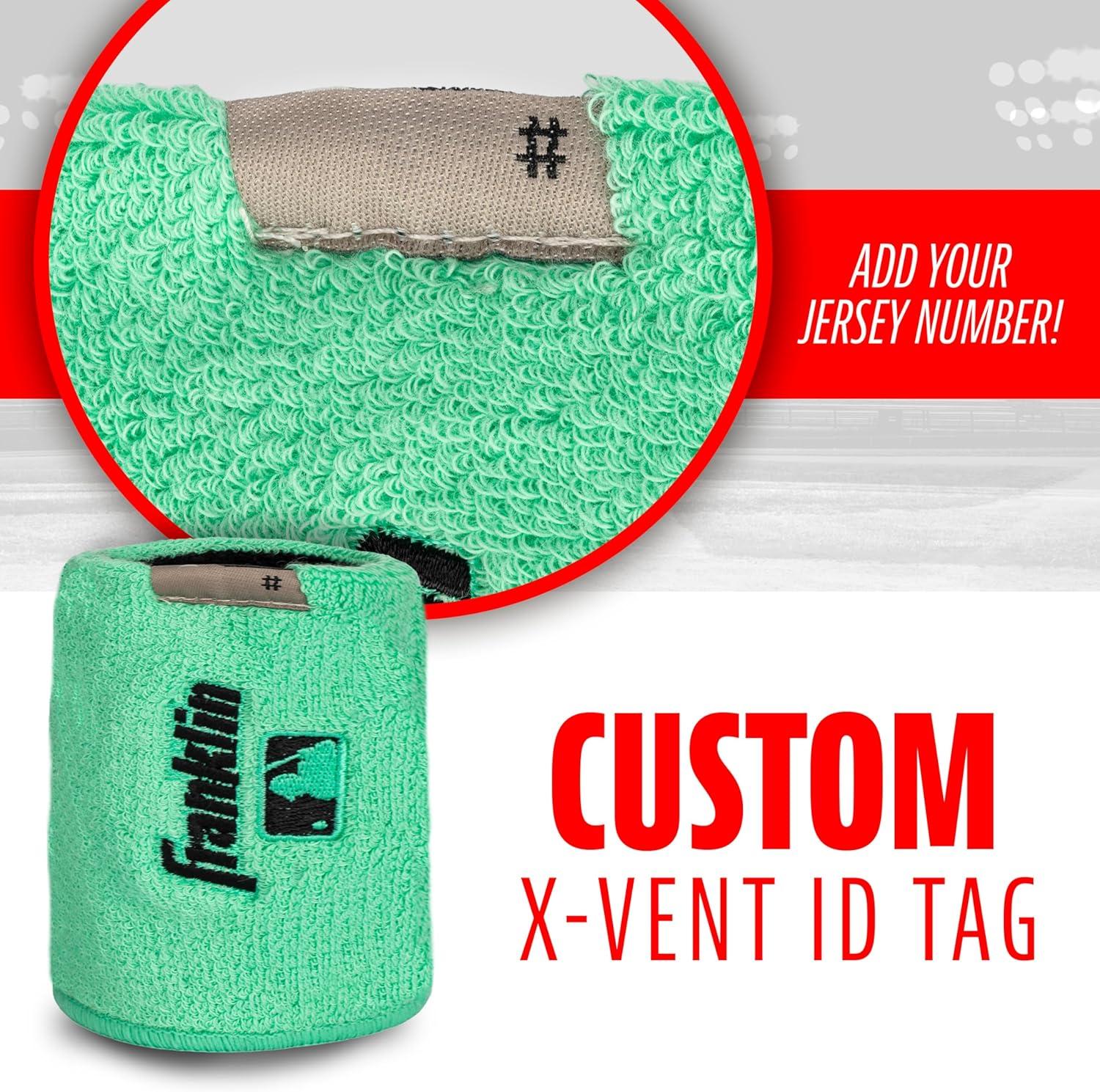 image:imageFranklin Sports MLB Wristbands Xvent Baseball Softball 4 inches Breathable DurableMint Black