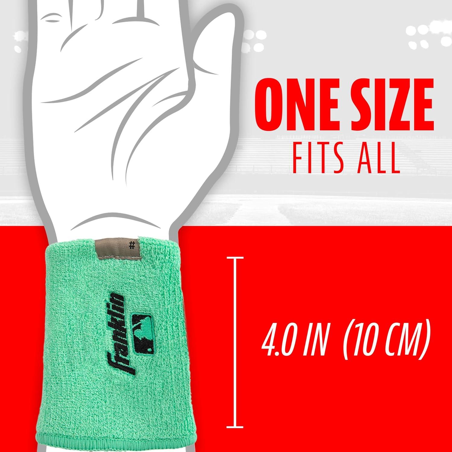 image:imageFranklin Sports MLB Wristbands Xvent Baseball Softball 4 inches Breathable DurableMint Black
