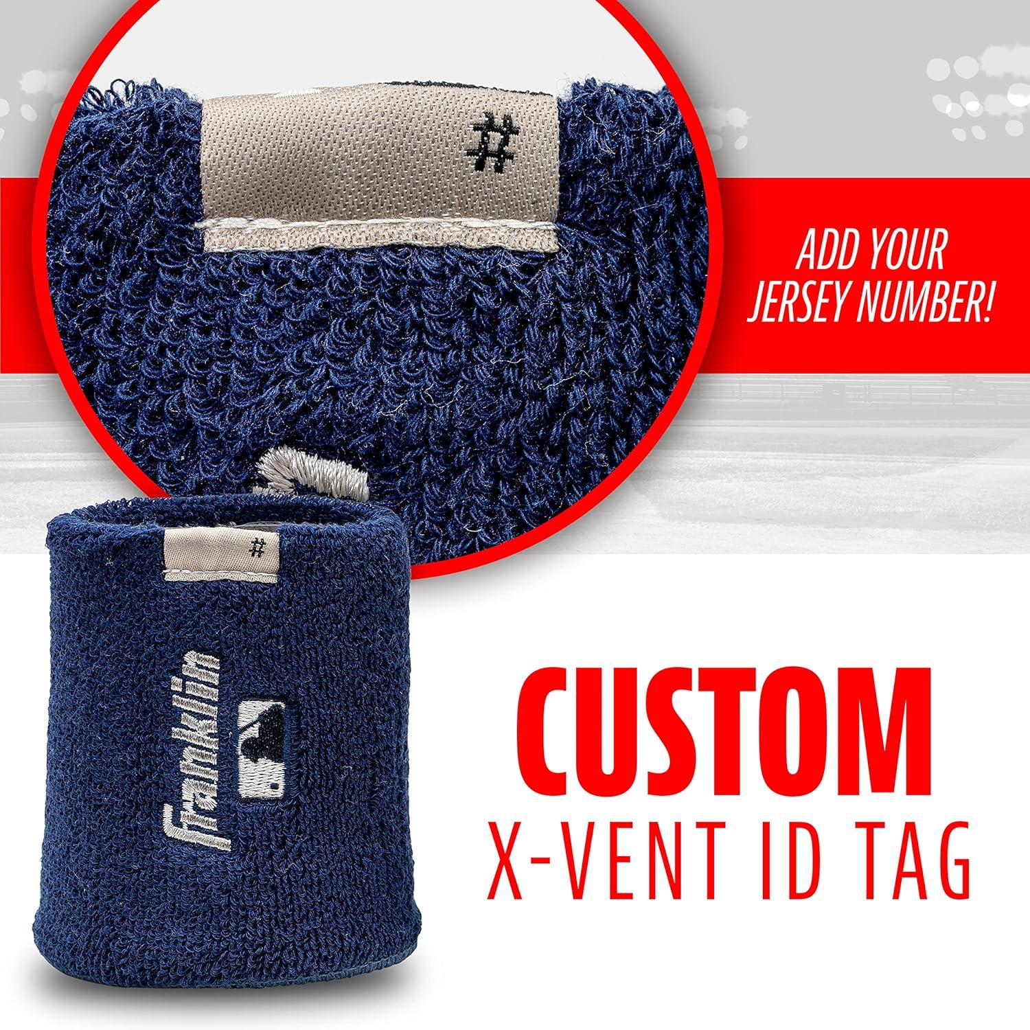 image:imageFranklin Sports MLB Wristbands Xvent Baseball Softball 4 inches Breathable DurableNavy Gray