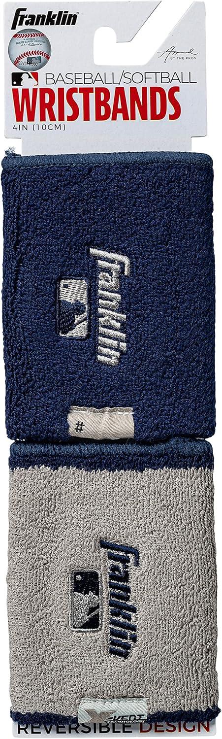 image:imageFranklin Sports MLB Wristbands Xvent Baseball Softball 4 inches Breathable DurableNavy Gray