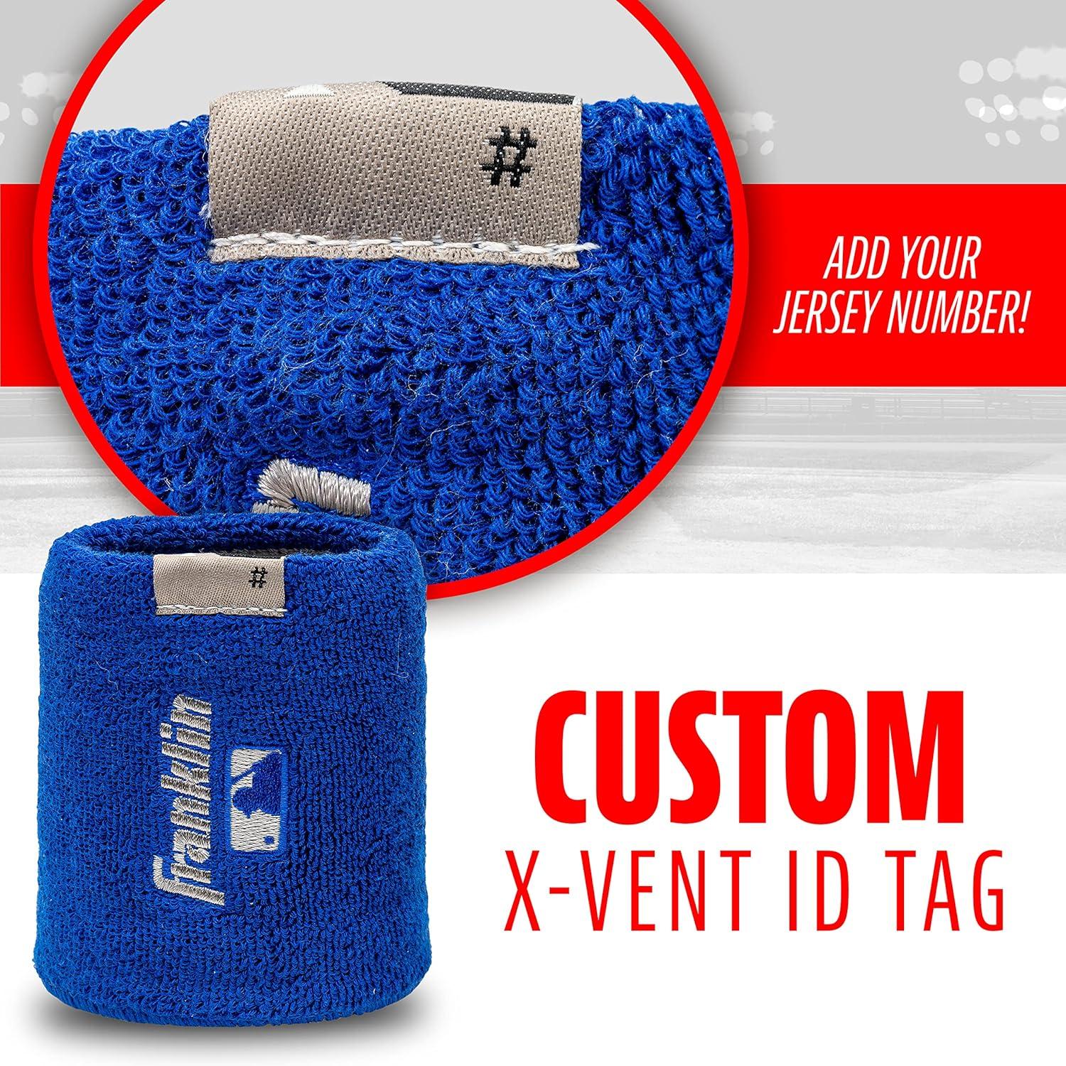 image:imageFranklin Sports MLB Wristbands Xvent Baseball Softball 4 inches Breathable DurableRoyal Gray