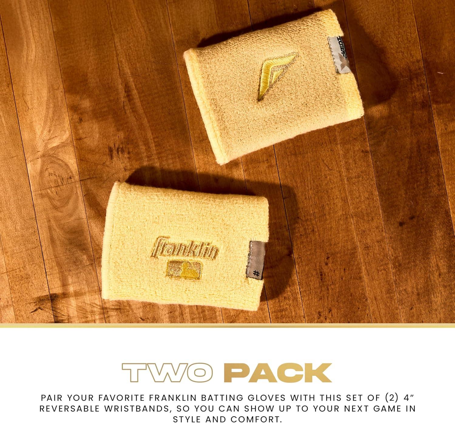image:imageFranklin Sports MLB Wristbands Xvent Baseball Softball 4 inches Breathable DurableVanilla Gold