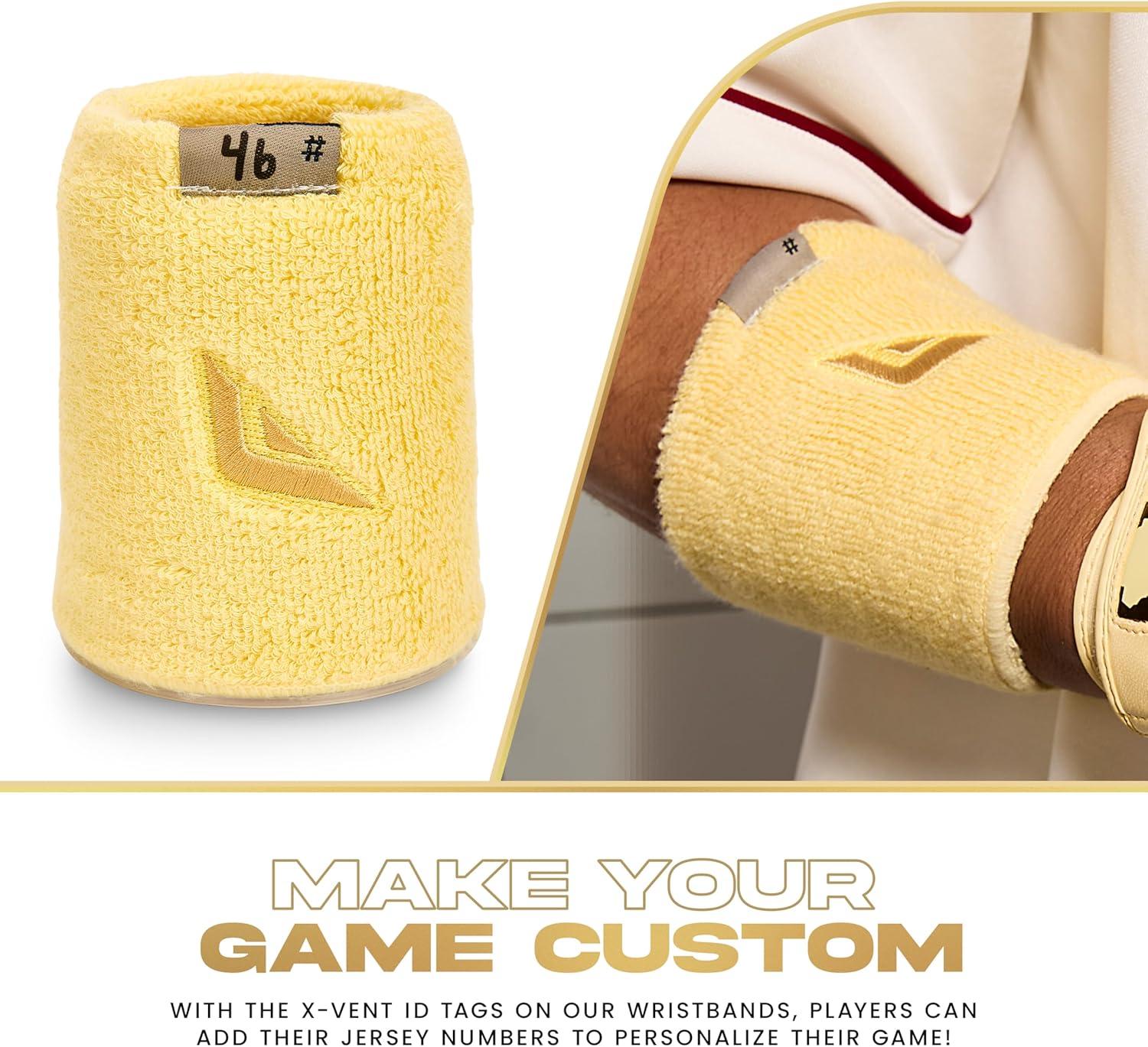 image:imageFranklin Sports MLB Wristbands Xvent Baseball Softball 4 inches Breathable DurableVanilla Gold