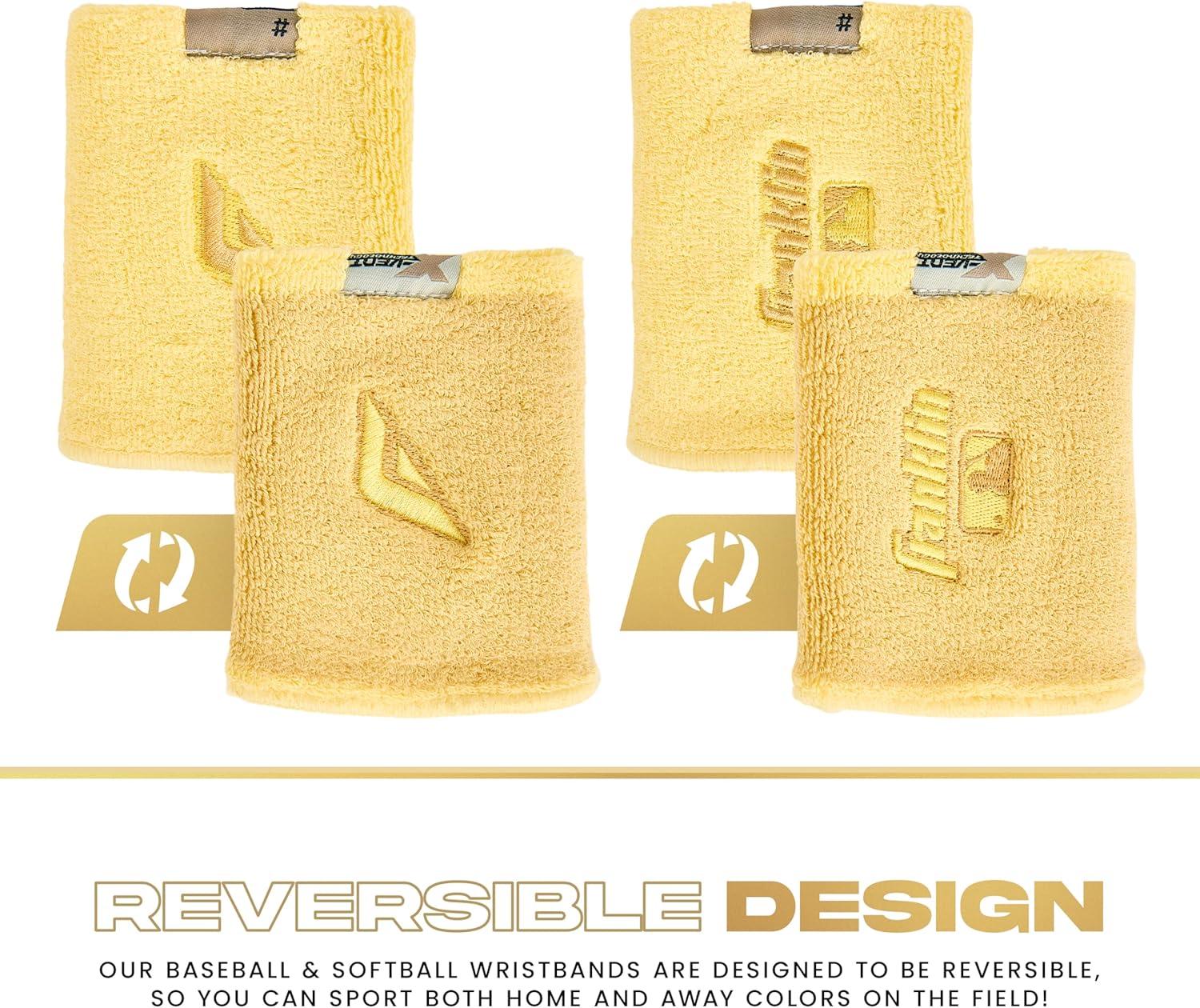 image:imageFranklin Sports MLB Wristbands Xvent Baseball Softball 4 inches Breathable DurableVanilla Gold