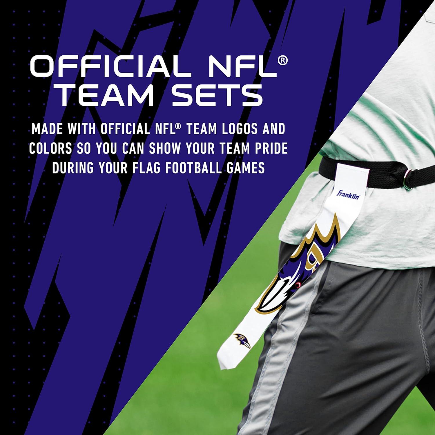 image:imageFranklin Sports NFL Team Flag Football Sets Belts Flags Kids Adults Fits Up to 36 Waist NFL LicensedBaltimore Ravens