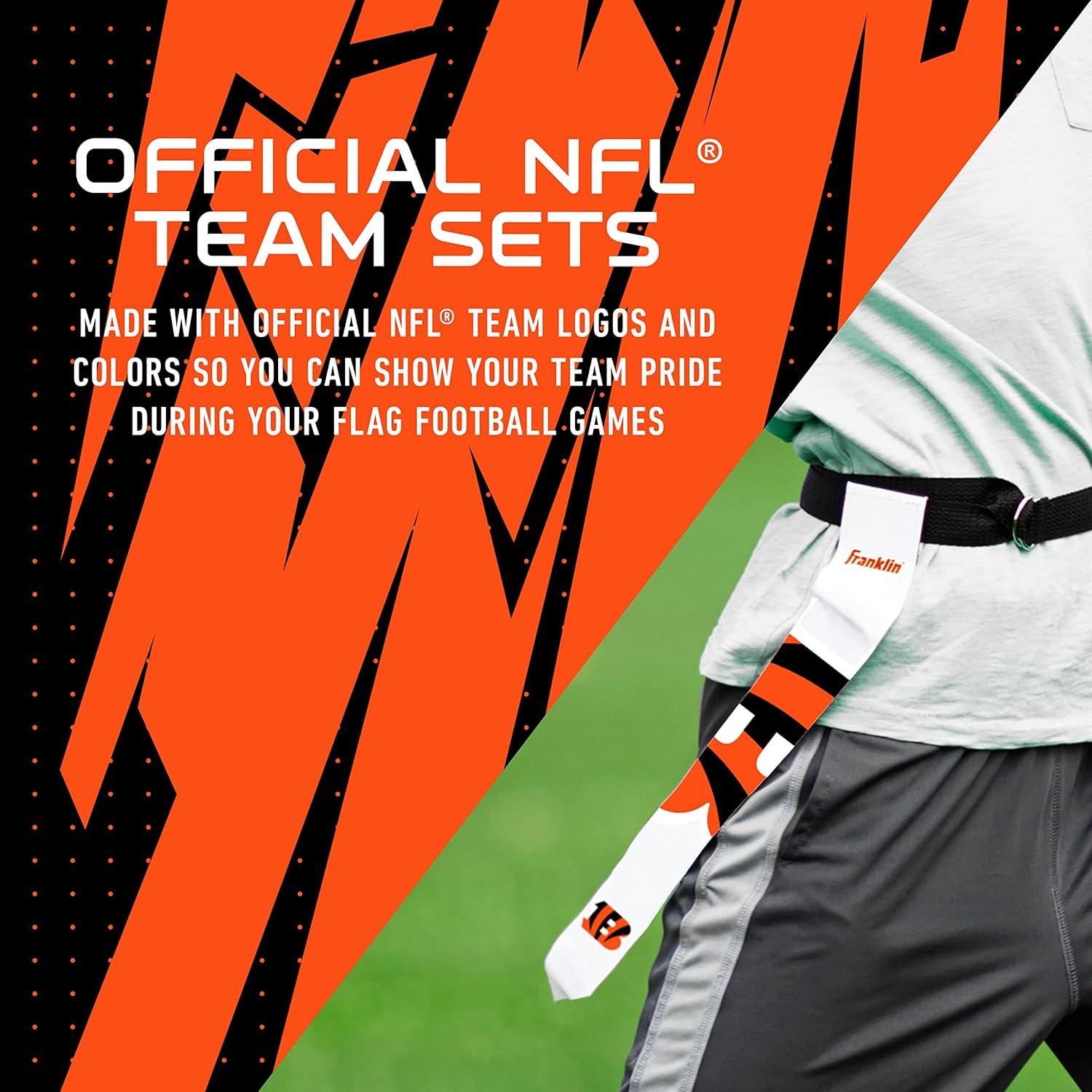 image:imageFranklin Sports NFL Team Flag Football Sets Belts Flags Kids Adults Fits Up to 36 Waist NFL LicensedCincinnati Bengals