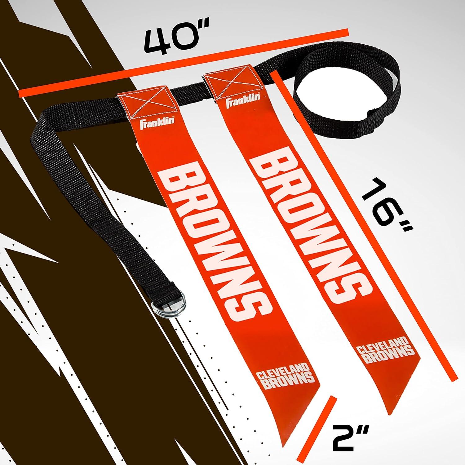 image:imageFranklin Sports NFL Team Flag Football Sets Belts Flags Kids Adults Fits Up to 36 Waist NFL LicensedCleveland Browns