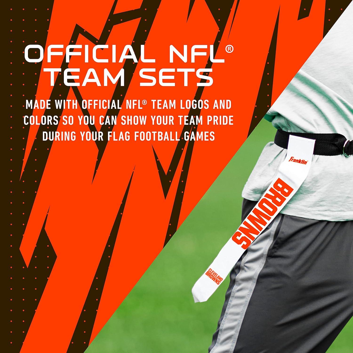 image:imageFranklin Sports NFL Team Flag Football Sets Belts Flags Kids Adults Fits Up to 36 Waist NFL LicensedCleveland Browns