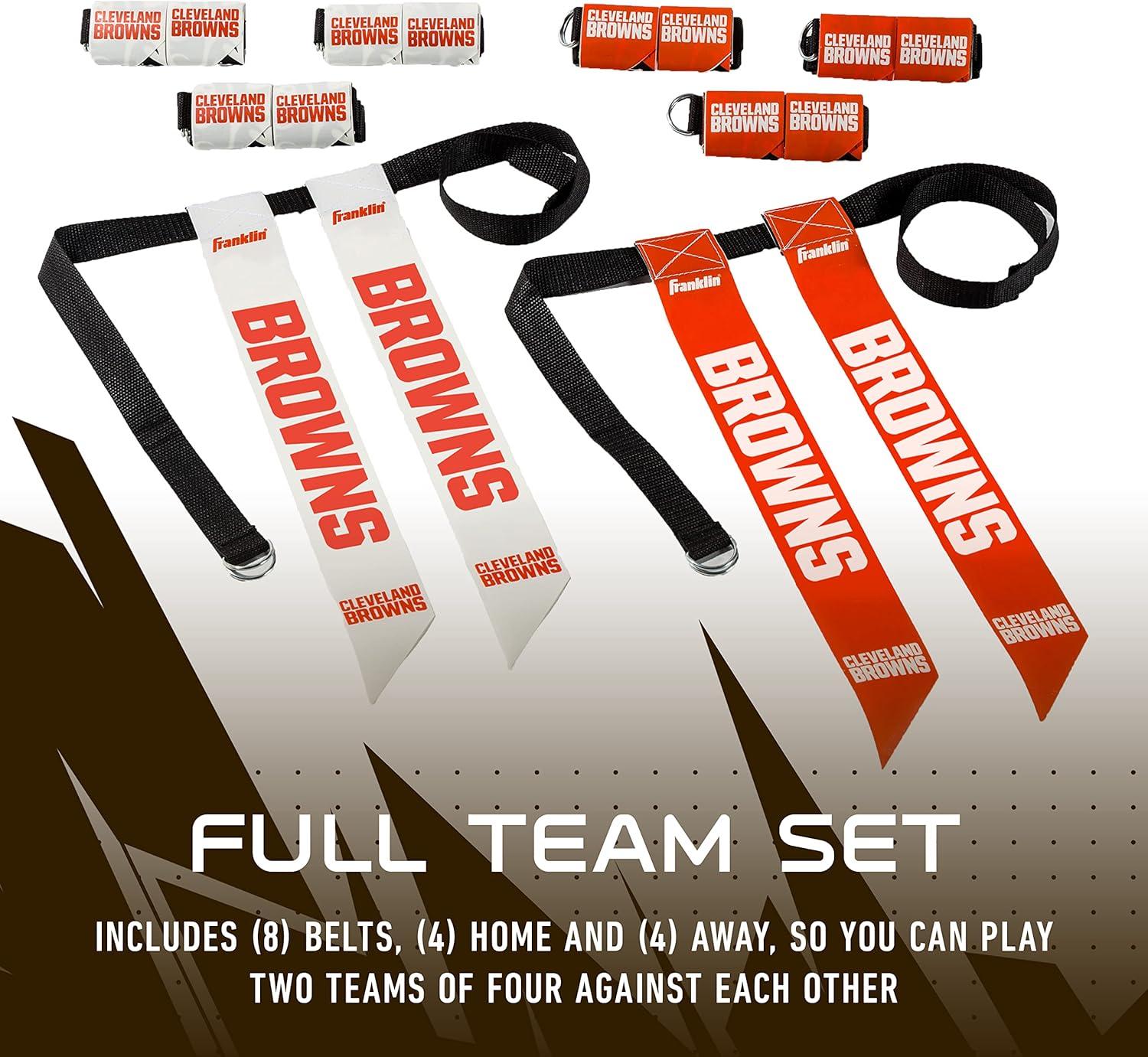image:imageFranklin Sports NFL Team Flag Football Sets Belts Flags Kids Adults Fits Up to 36 Waist NFL LicensedCleveland Browns
