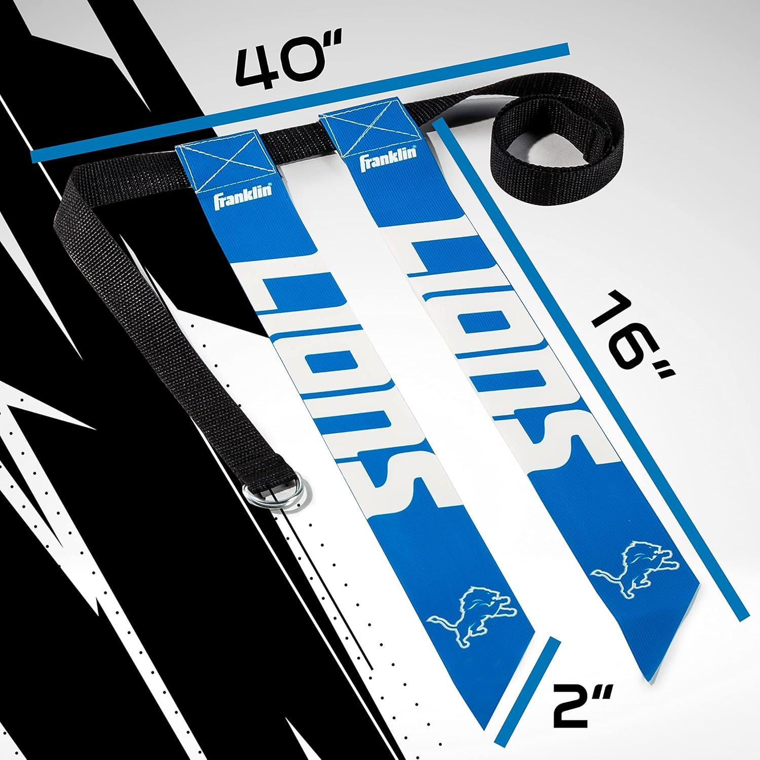 image:imageFranklin Sports NFL Team Flag Football Sets Belts Flags Kids Adults Fits Up to 36 Waist NFL LicensedDetroit Lions