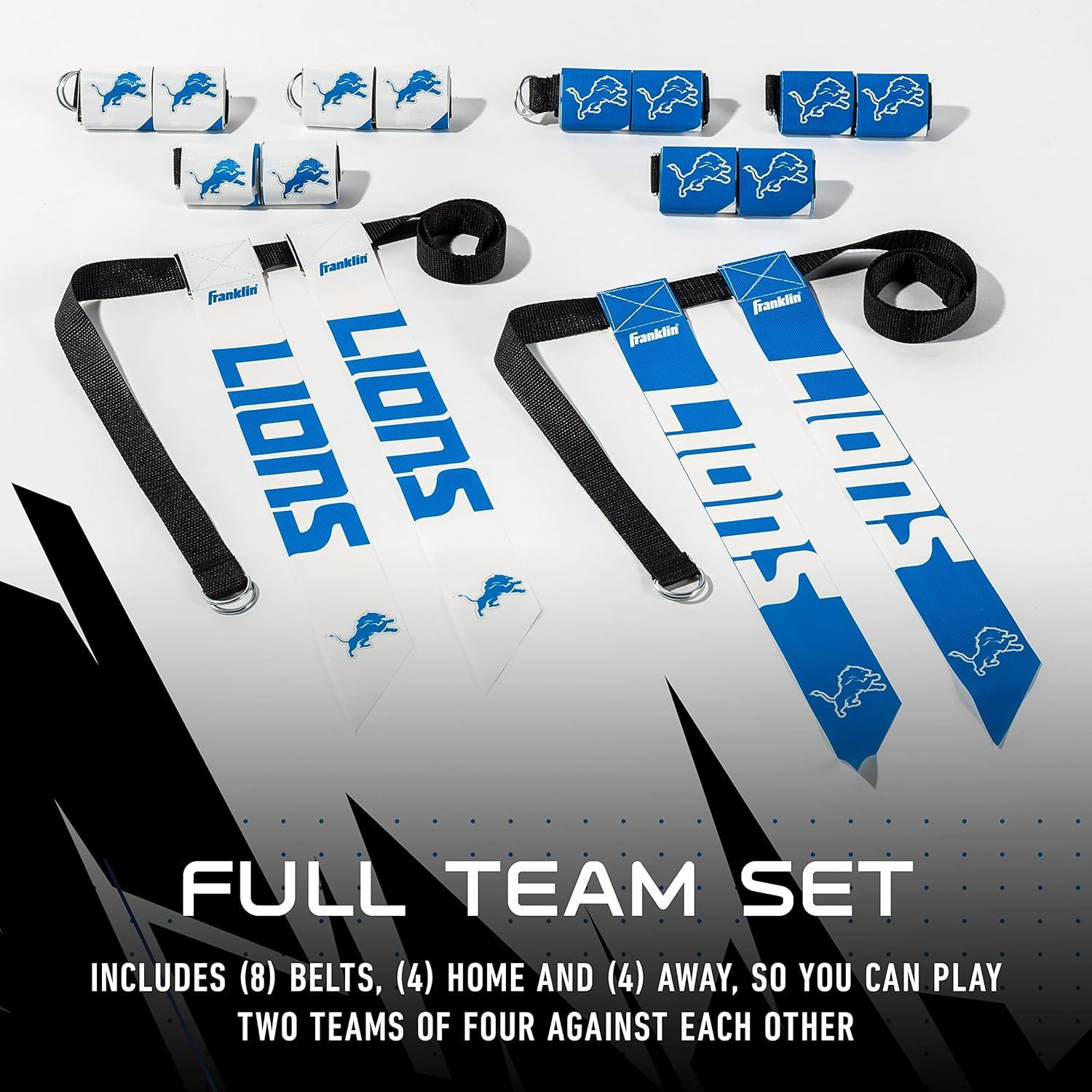 image:imageFranklin Sports NFL Team Flag Football Sets Belts Flags Kids Adults Fits Up to 36 Waist NFL LicensedDetroit Lions