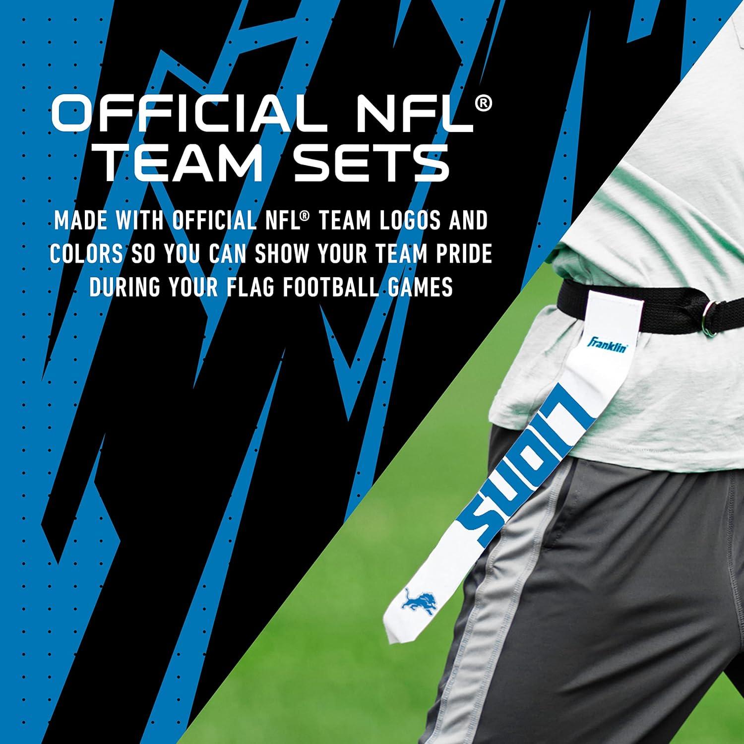 image:imageFranklin Sports NFL Team Flag Football Sets Belts Flags Kids Adults Fits Up to 36 Waist NFL LicensedDetroit Lions