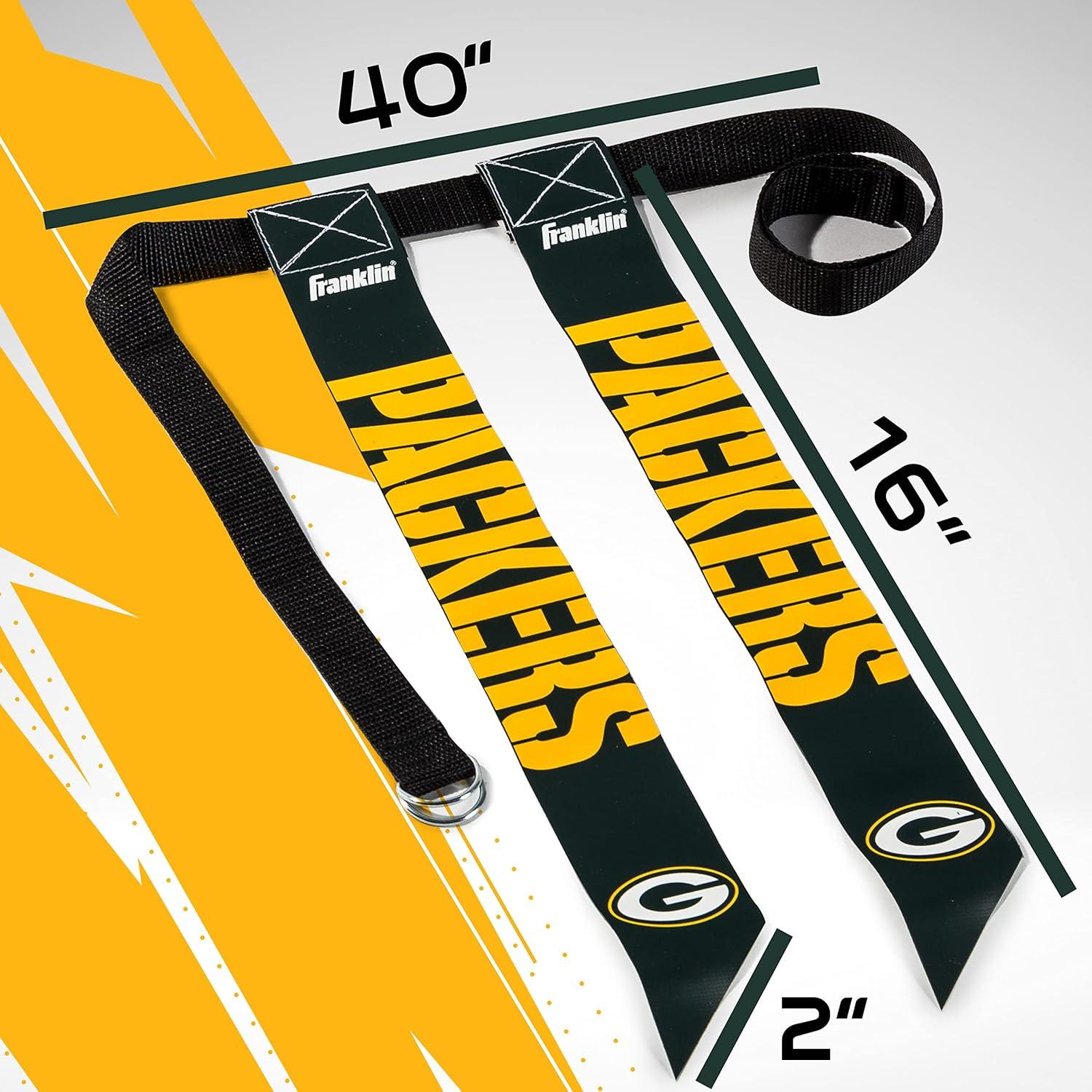 image:imageFranklin Sports NFL Team Flag Football Sets Belts Flags Kids Adults Fits Up to 36 Waist NFL LicensedGreen Bay Packers
