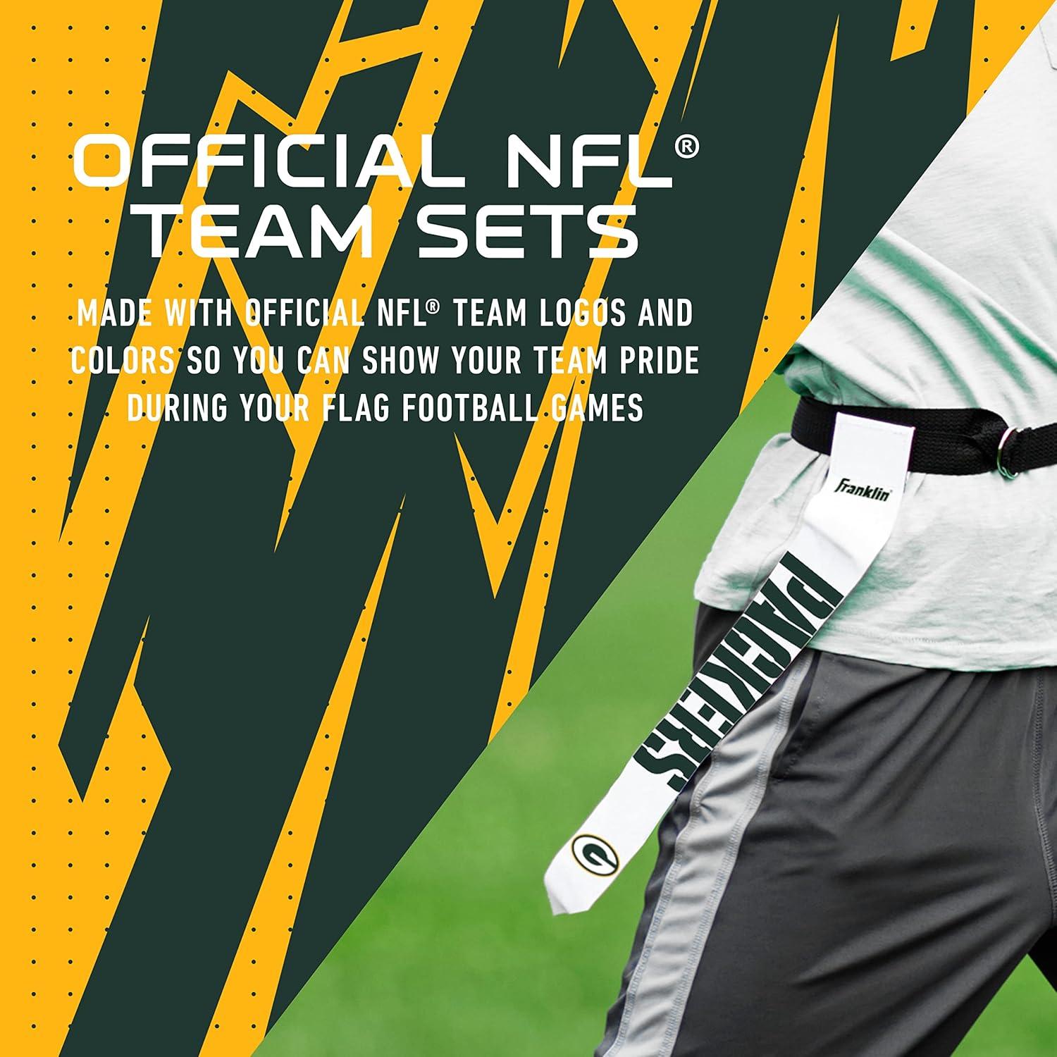 image:imageFranklin Sports NFL Team Flag Football Sets Belts Flags Kids Adults Fits Up to 36 Waist NFL LicensedGreen Bay Packers