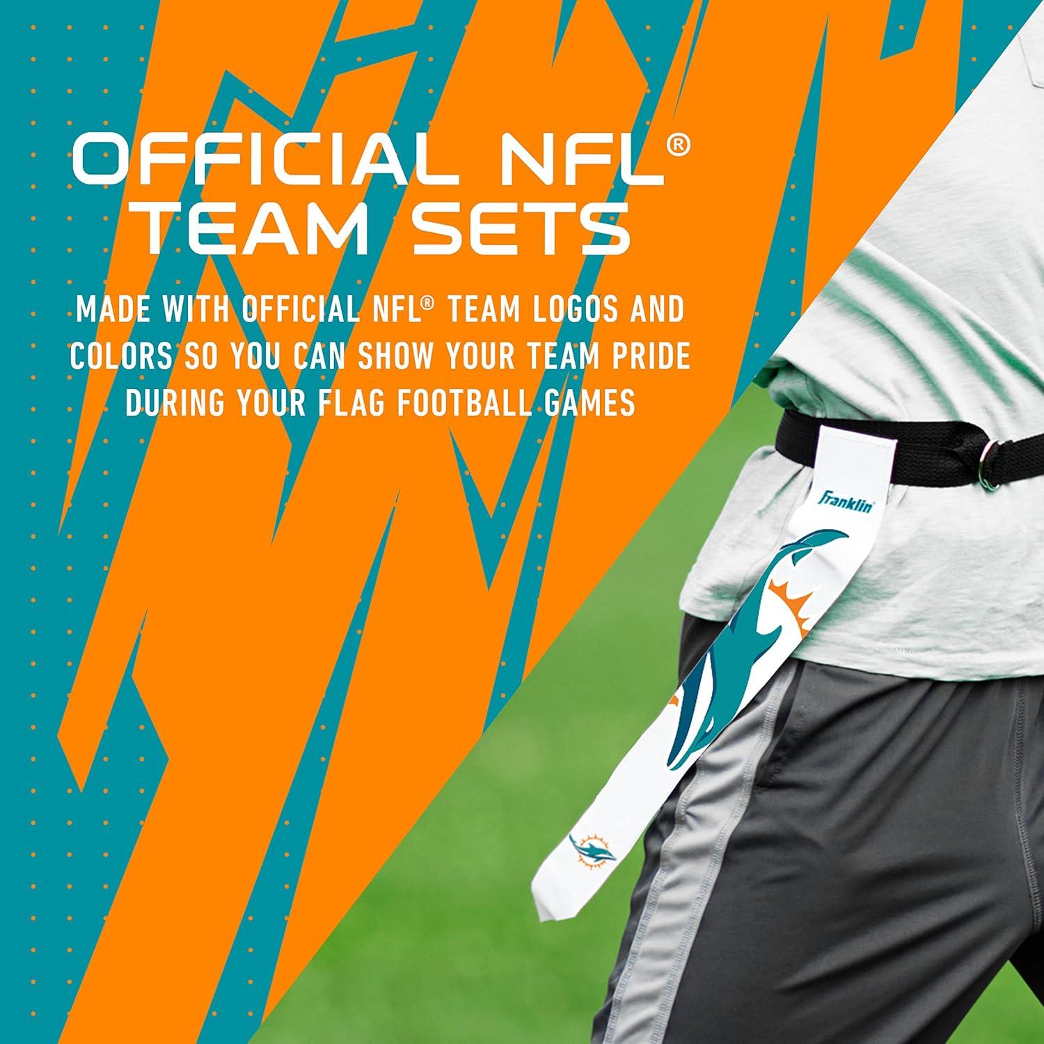 image:imageFranklin Sports NFL Team Flag Football Sets Belts Flags Kids Adults Fits Up to 36 Waist NFL LicensedMiami Dolphins